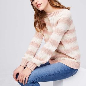 LOFT Striped Boatneck Sweater (Cameo & Rose)